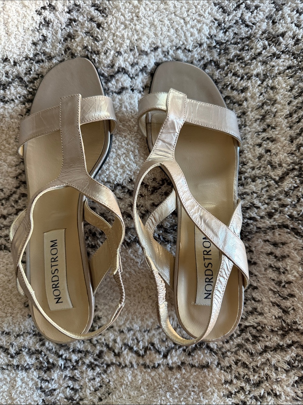 Nordstrom Metallic Rose Gold Strappy Sandals